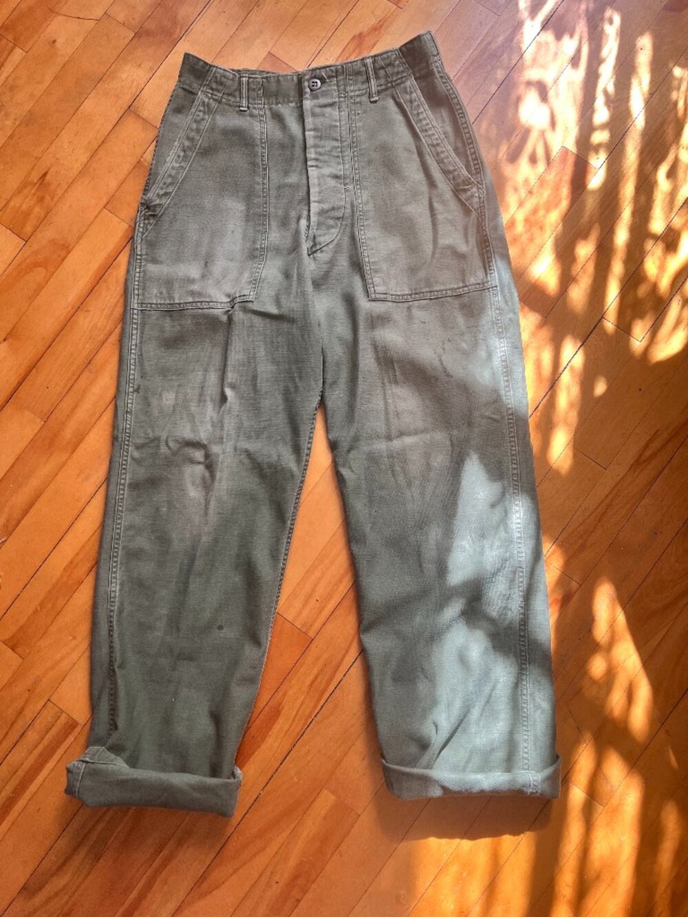 Vintage U.S. Army OG-107 Cotton Sateen Baker Pants pants Sz SMALL